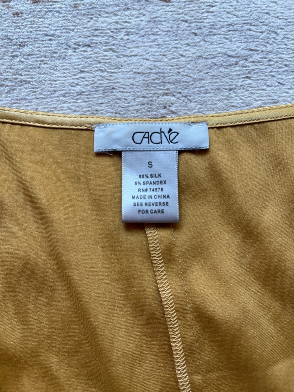 Cache Gold Silk Ruffle V-Neck Tank - Picture 2 of 6